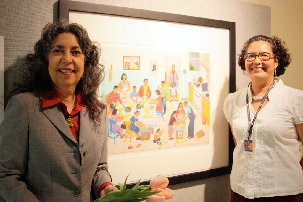 Carmen Lomas Garza with Librarian Margo Gutiérrez.