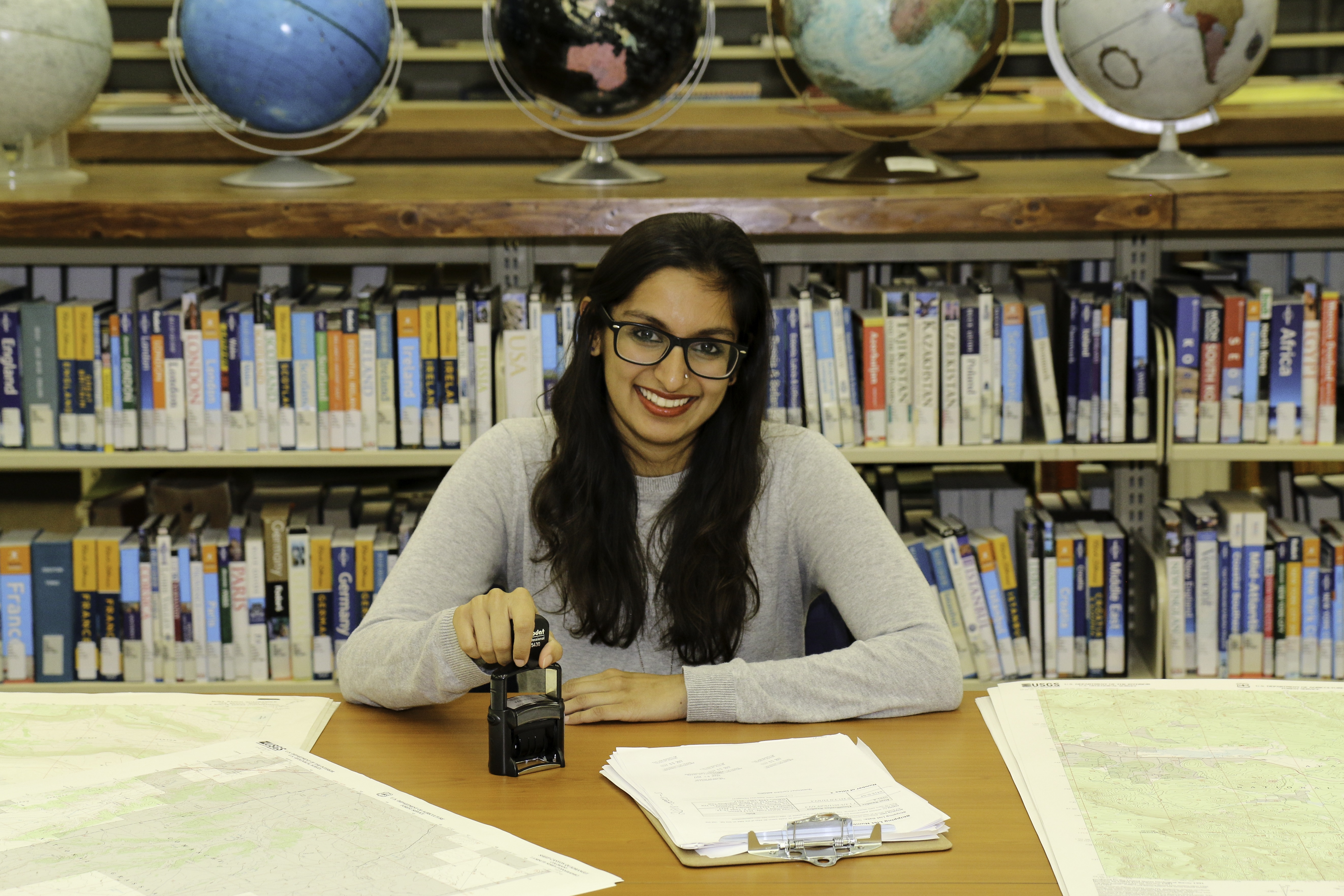 Nilsson Scholarship recipient Sana Saboowala in the PCL Maps collection