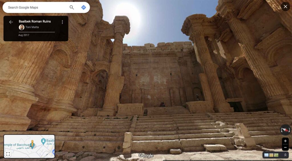 Baalbek ruins in Google street view.