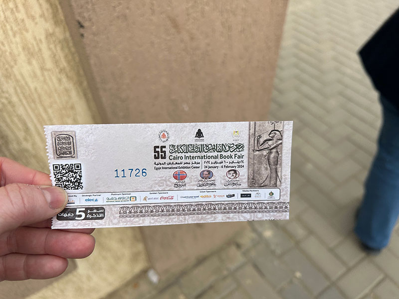A ticket to the Cairo International Book Fair.